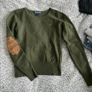 Green Ariat Sweater with Elbow Patches